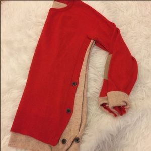 J.Crew Red/Tan Sweater w/ Elbow Patches